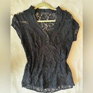 HeartSoul Black Lace Blouse (fits size Large to Extra Large)